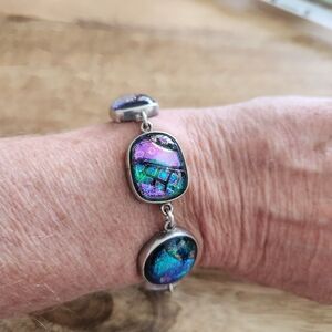 Vibrant Dichroic Glass Bracelet